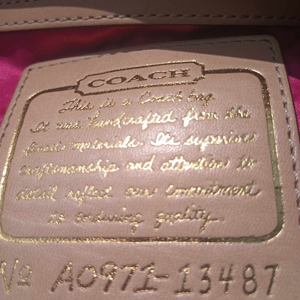 Coach Multicolor Stripe Canvas Tote with Tan Leather Trim - Picture 2 of 9